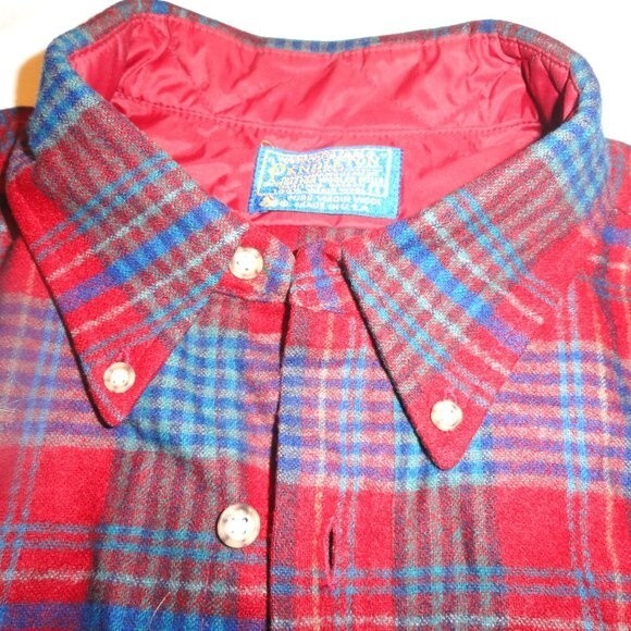 Pendleton Shirt Plaid Wool Vintage EXCellent - Picture 4 of 6